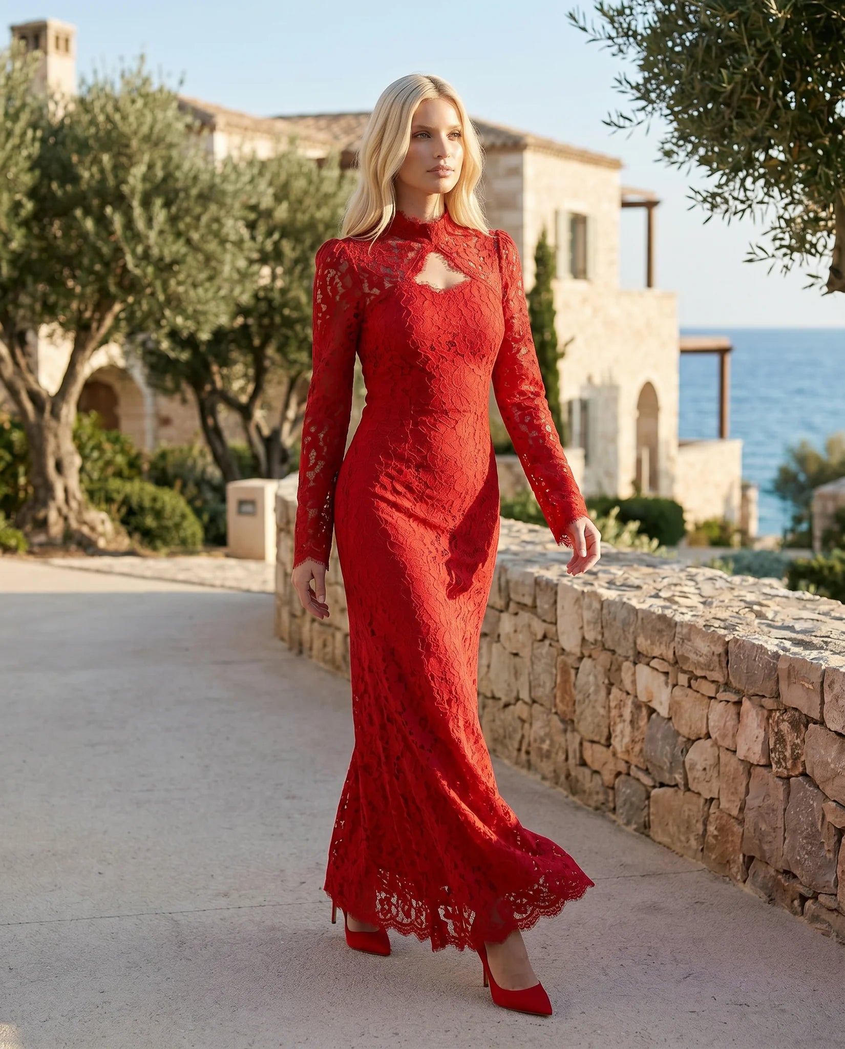 Kristine Lace Mermaid Maxi Dress