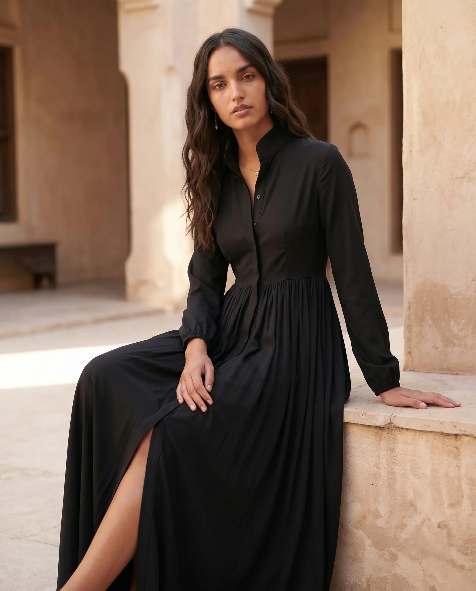 Raissa Button Front Maxi Dress