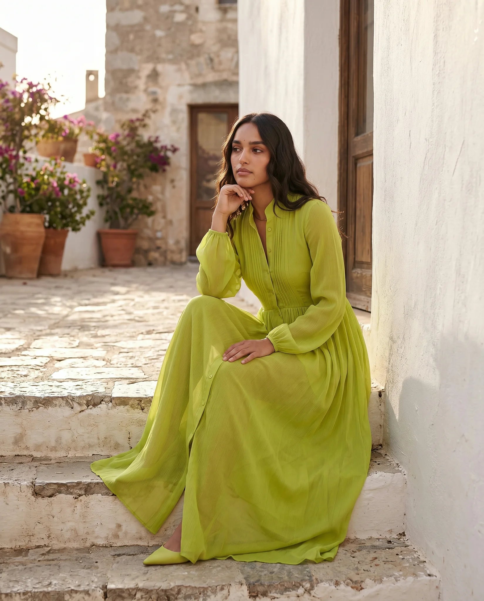 Raissa Button Front Maxi Dress