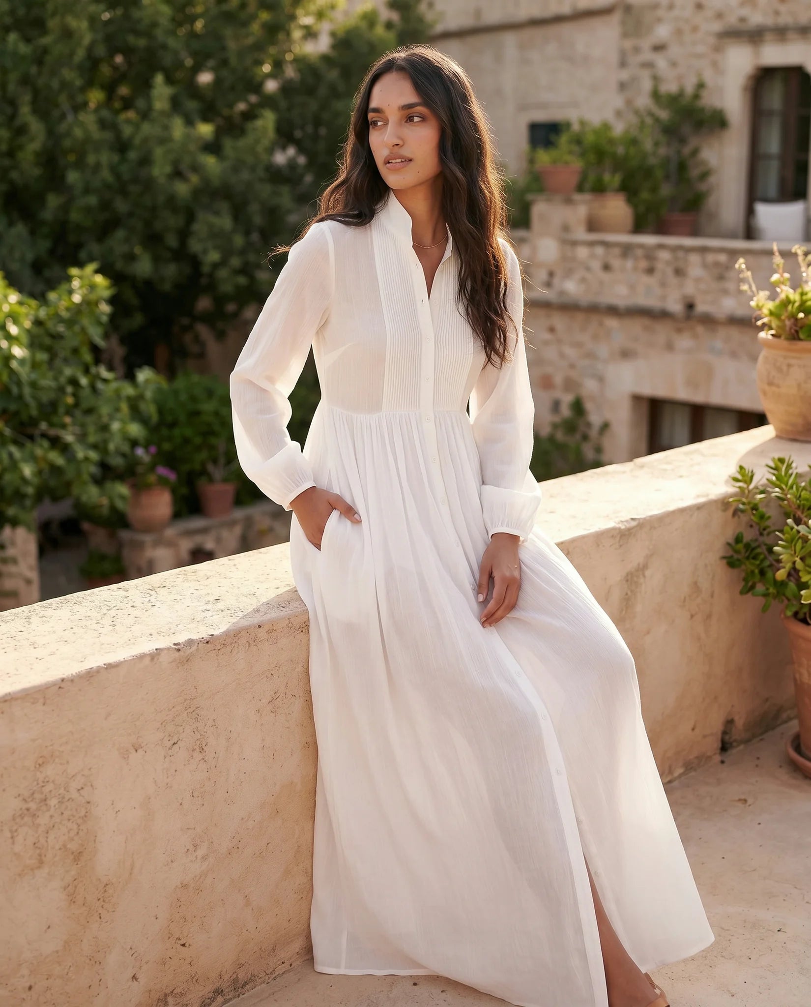 Raissa Button Front Maxi Dress