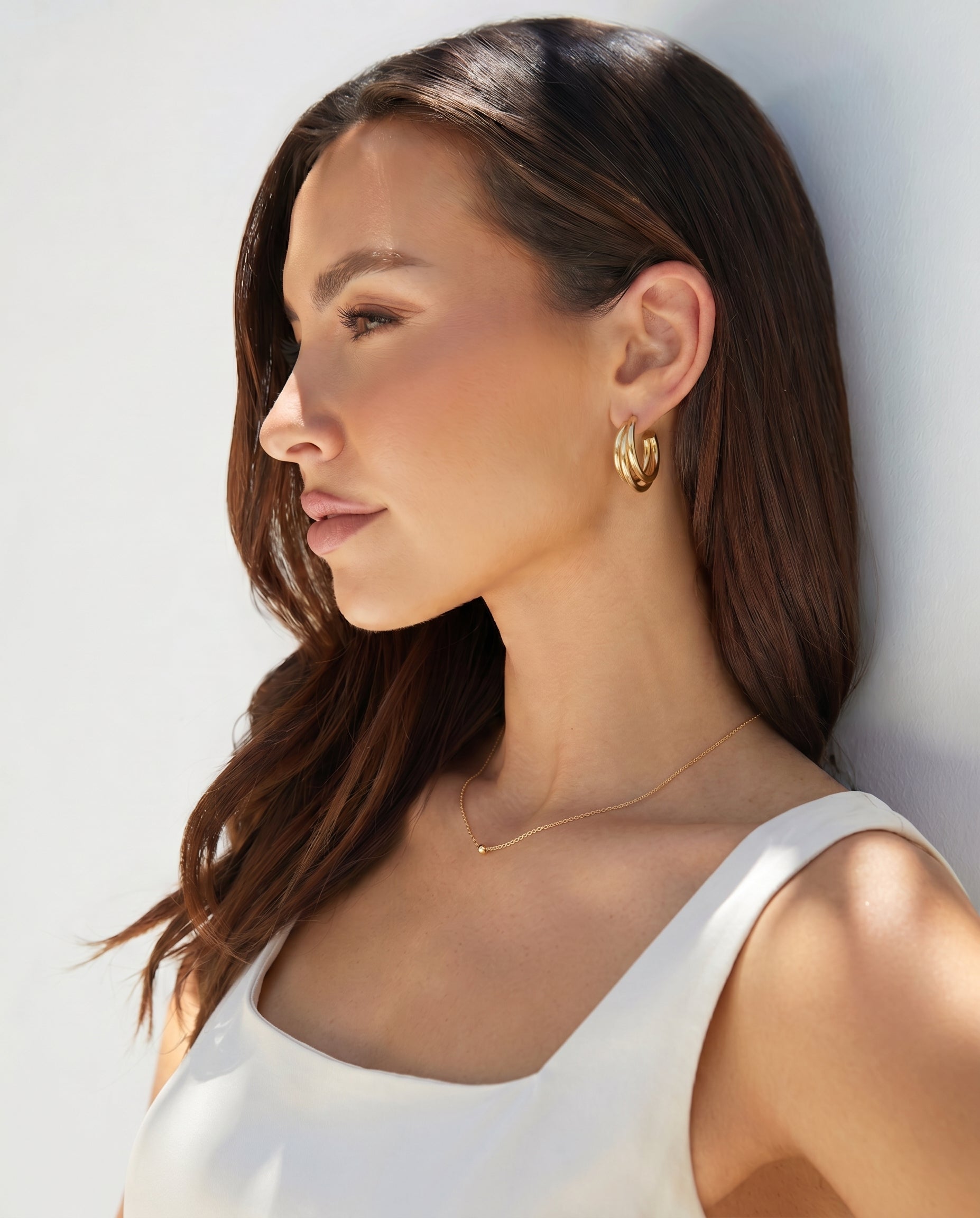 14K Gold Plated Life In Threes Earrings