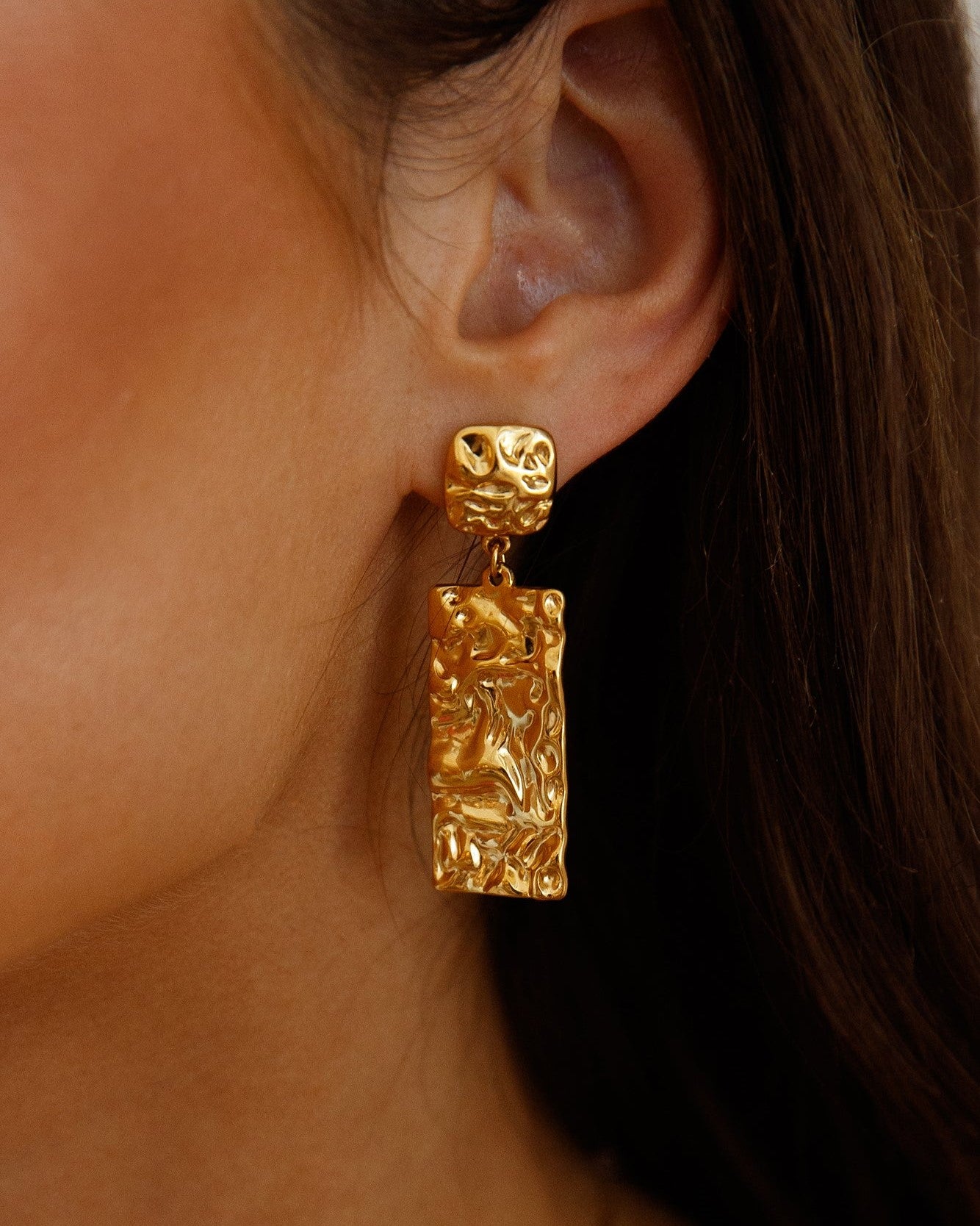 18K Gold Plated Vintage Charm Earrings