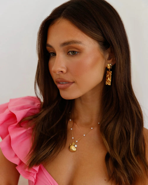 18K Gold Plated Vintage Charm Earrings